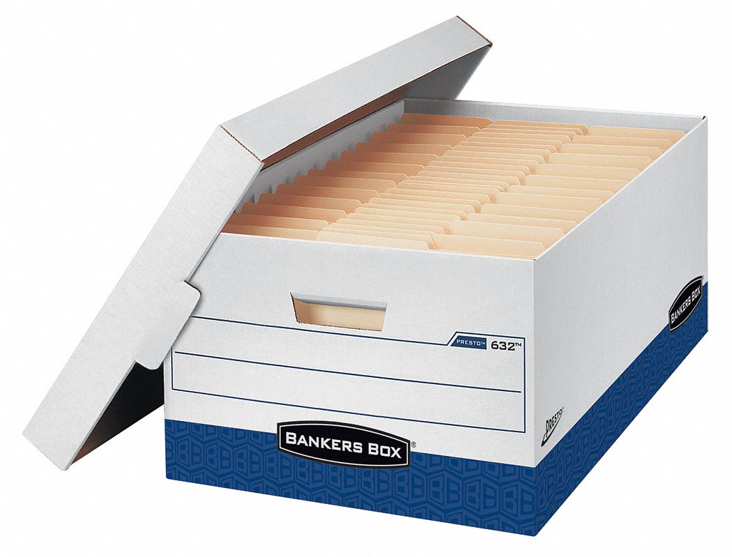 BANKERS BOX Record Storage Box, 10 in Height, 15 in Width, 24 in Depth