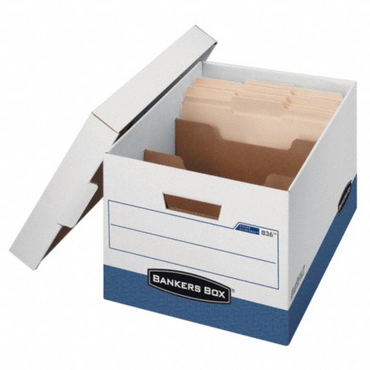 BANKERS BOX, Letter/Legal File Size, 10 in Ht, Record Storage Box
