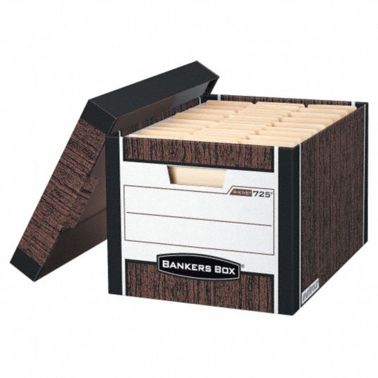 BANKERS BOX, Letter/Legal File Size, 10 in Ht, Record Storage Box with  Dividers - 2PWT5