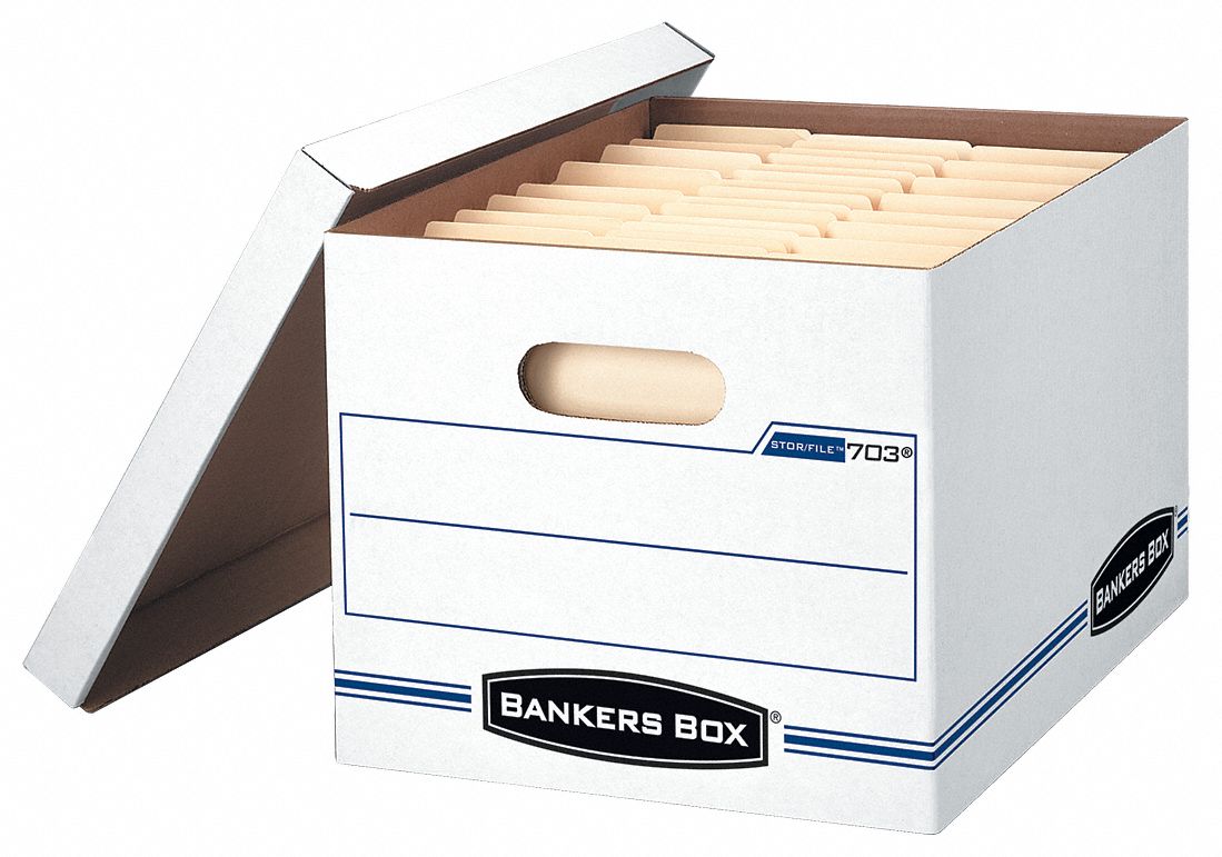 BANKERS BOX, Letter/Legal File Size, 10 in Ht, Record Storage Box