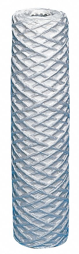 Water Filter Cartridge: 100 micron, String Wound, 5 gpm, Cotton/Stainless Steel