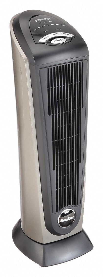 Portable Electric Heater: 900W/1500W, 3070/5118 BtuH Heating Capacity, 2 Heat Settings