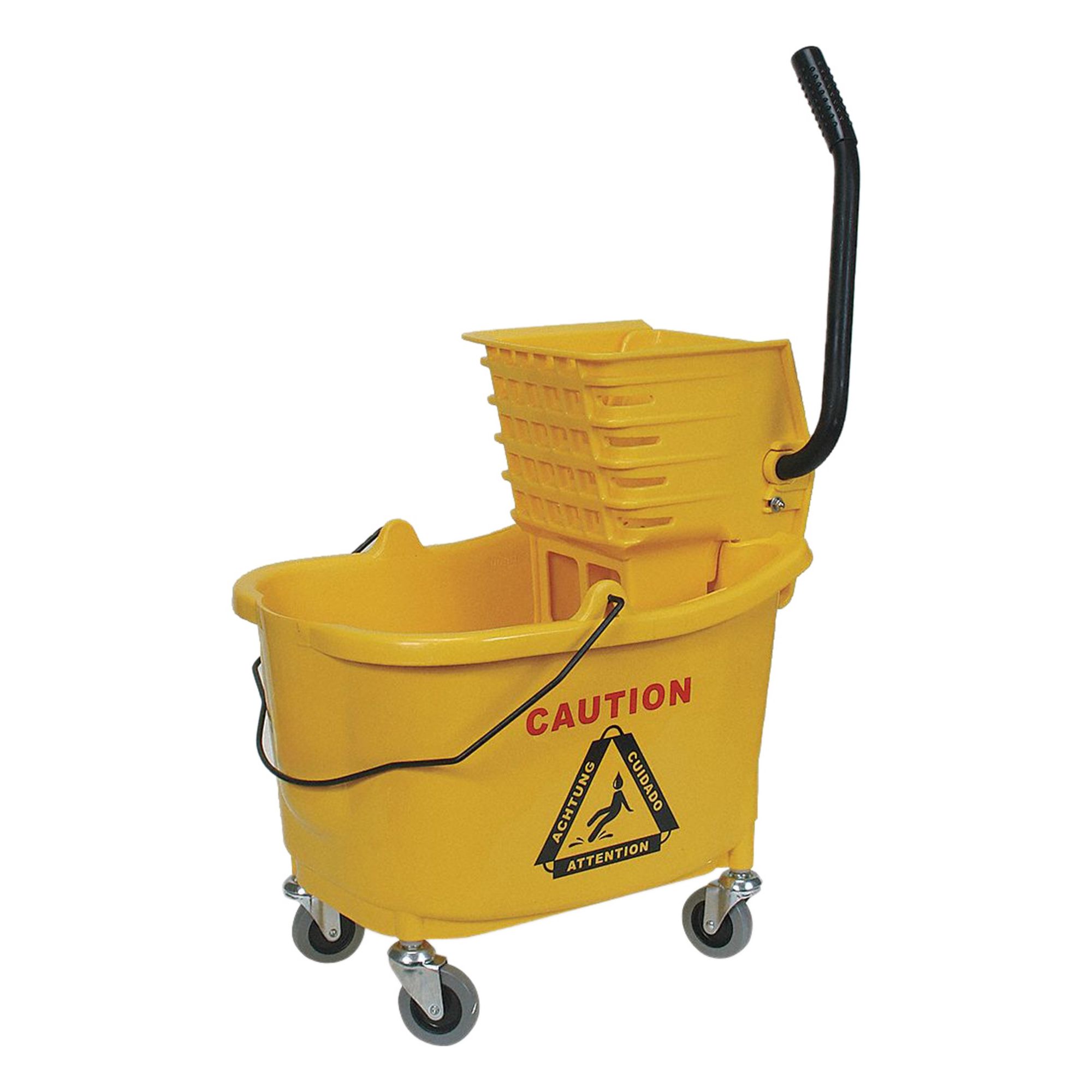 MOP BUCKET AND WRINGER,YELLOW,8 3/4 GAL