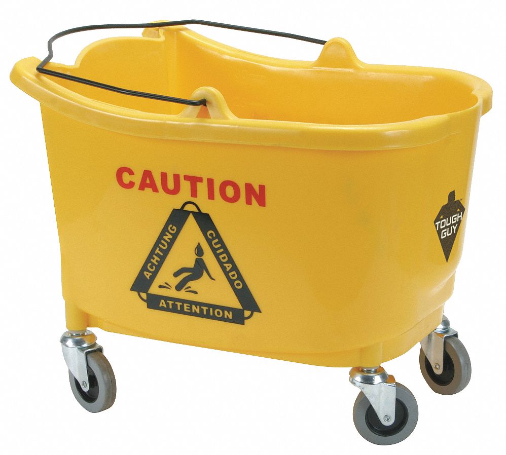 TOUGH GUY 83/4 gal. Yellow Plastic, Polypropylene Mop Bucket, 1 EA