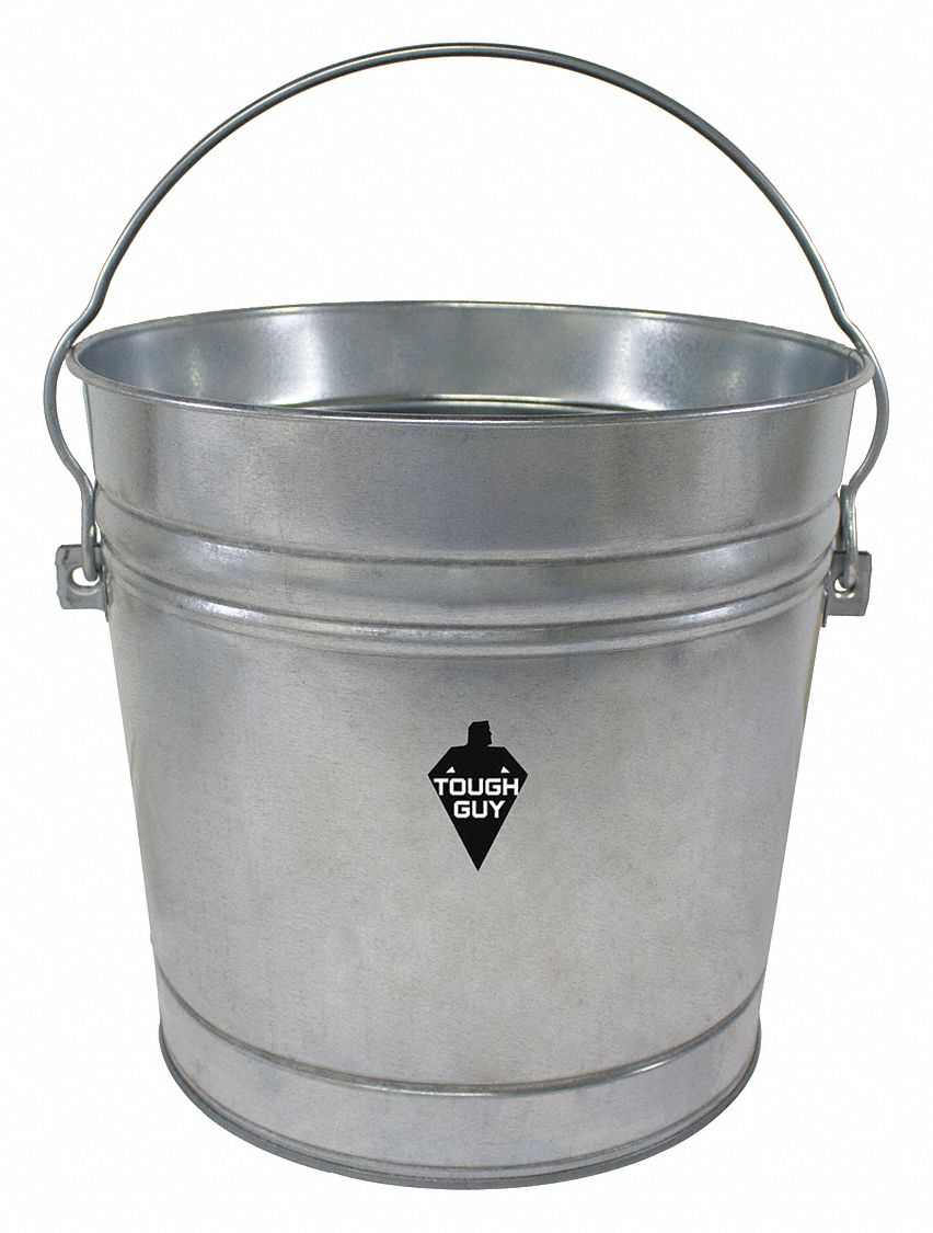 GARBAGE PAIL,STEEL,SILVER,6 GAL.