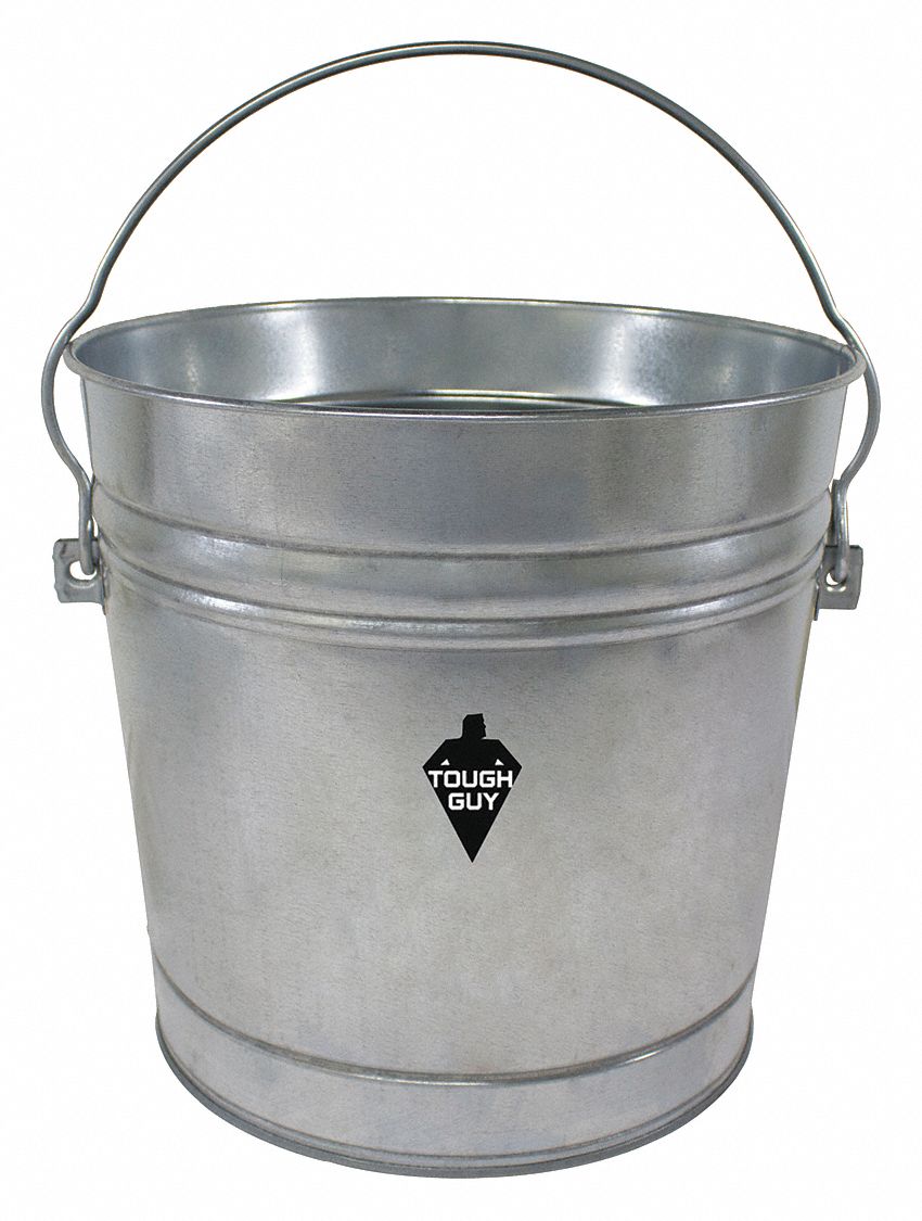 GARBAGE PAIL,SILVER,16-1/4 IN.,10 G