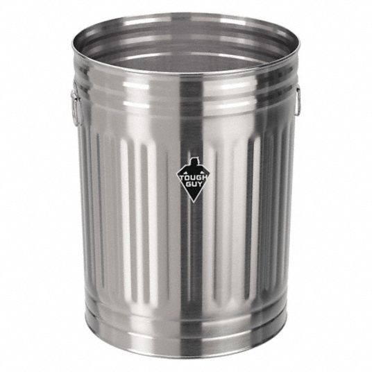 Galvanized Garbage Can with Lid, 31 Gallon