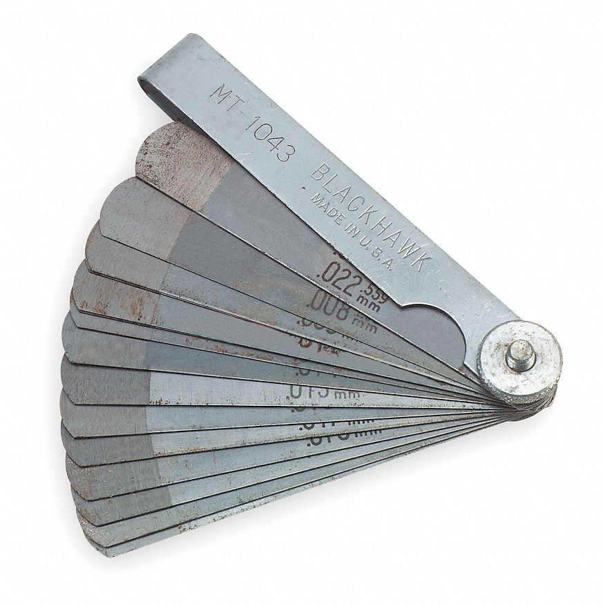 BLACKHAWK BY PROTO Go/NoGo Feeler Gauge Set, Thickness Range 0.04 mm to 1.00 mm, Number of
