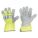 LEATHER GLOVES, M (8), COWHIDE, FULL FINGER, SAFETY CUFF, WING THUMB, HI VIS
