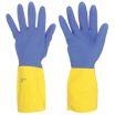 Natural-Rubber Latex Chemical-Resistant Gloves with Full-Dipped Neoprene Coating & Flocked Cotton Liner, Unsupported