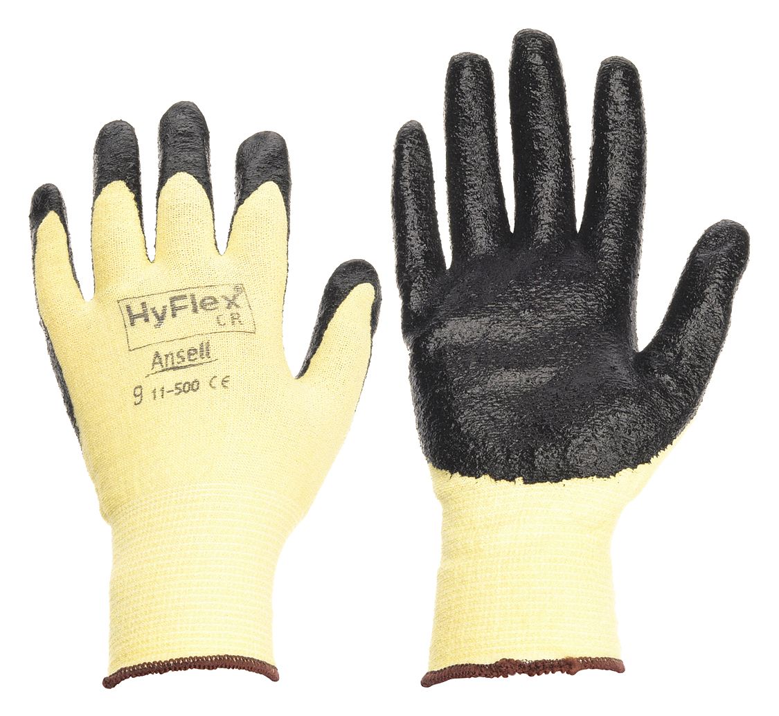 Cut Resistant Gloves, Yellow/Black, S, PR