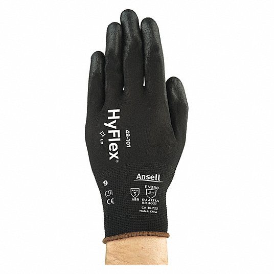 New Hyflex 48-101 Polyurethane Gloves Coated ANSELL Size 9 Industrial Work Home 
