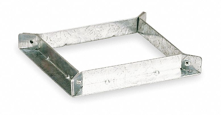 Square Mounting Bracket: Square, 0.75 in Overall Ht, 4 in Overall Lg, 4 in Overall Wd, 3 hr