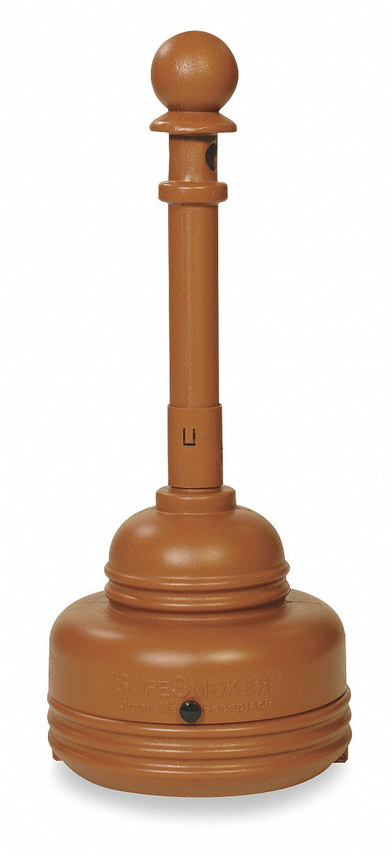 CIGARETTE RECEPTACLE,1-1/4 GAL.,BROWN