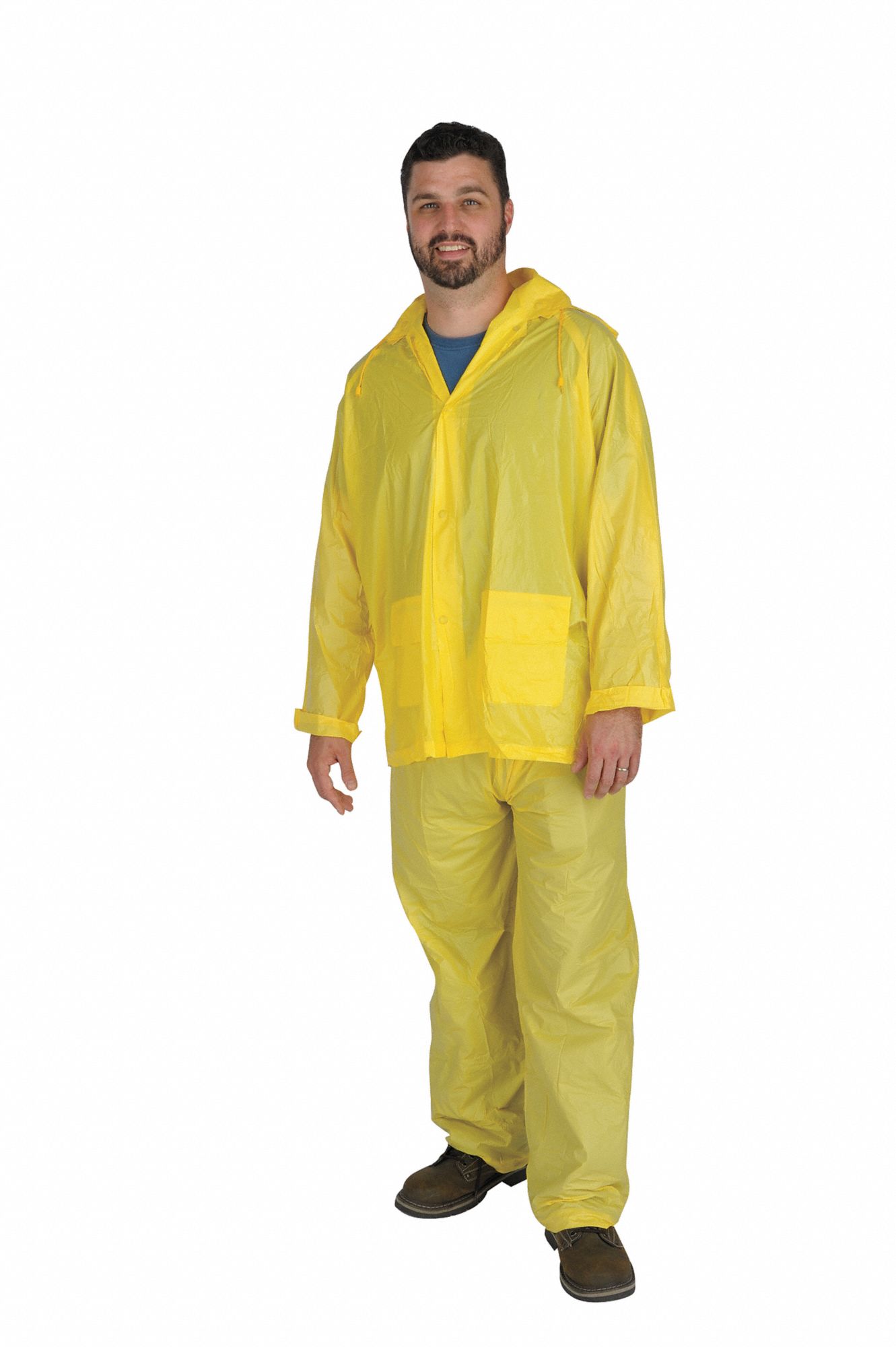 CONDOR 3-Piece Rain Suit with Jacket/Pant, ANSI Class: Unrated, 2XL ...