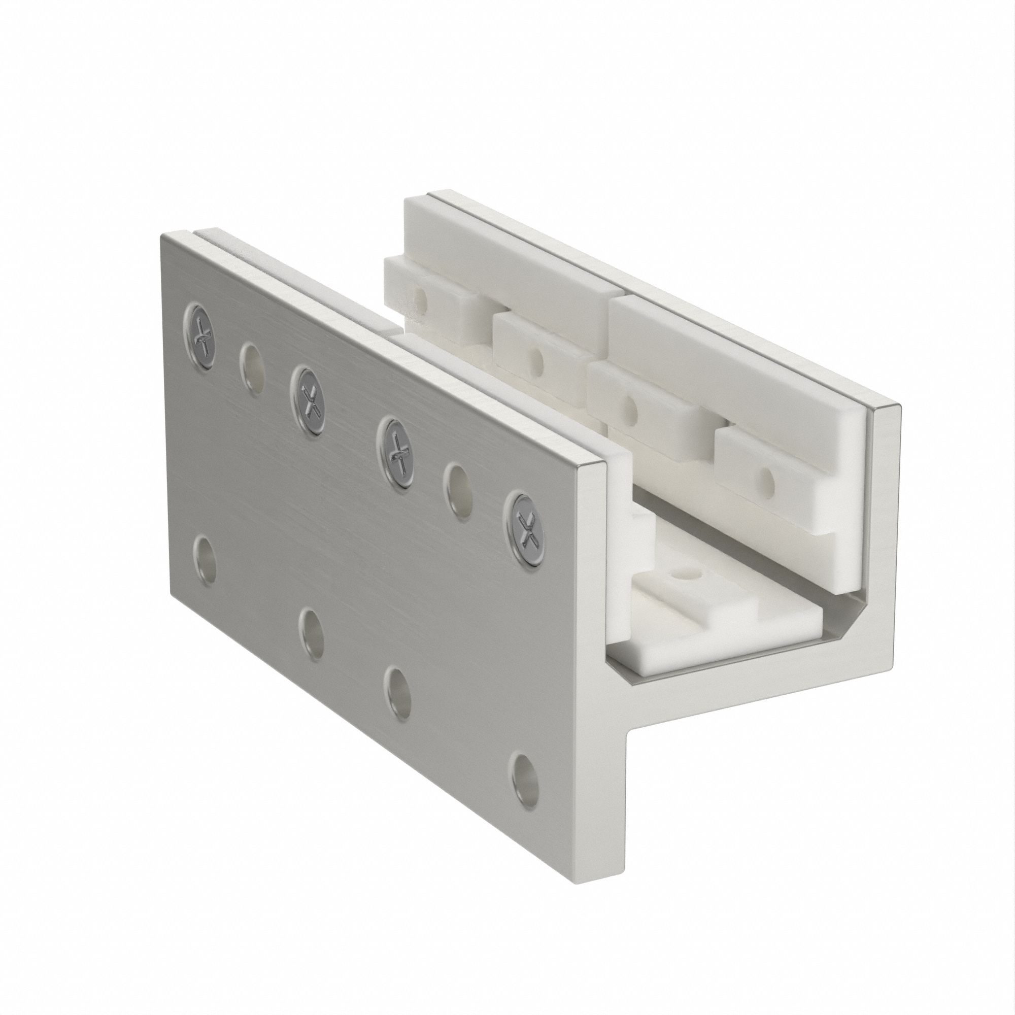 Linear Bearing: 15 Series, 6 in L x 2 1/2 in W x 2 3/4 in H, Silver, Single Flanged, Std, Anodized