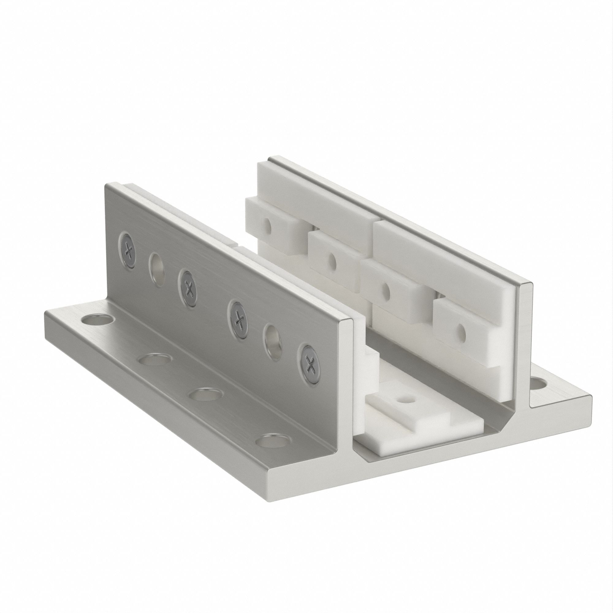Linear Bearing: 10 Series, 4 in L x 2 15/16 in W x 1 7/32 in H, Silver, Double Flanged, Std