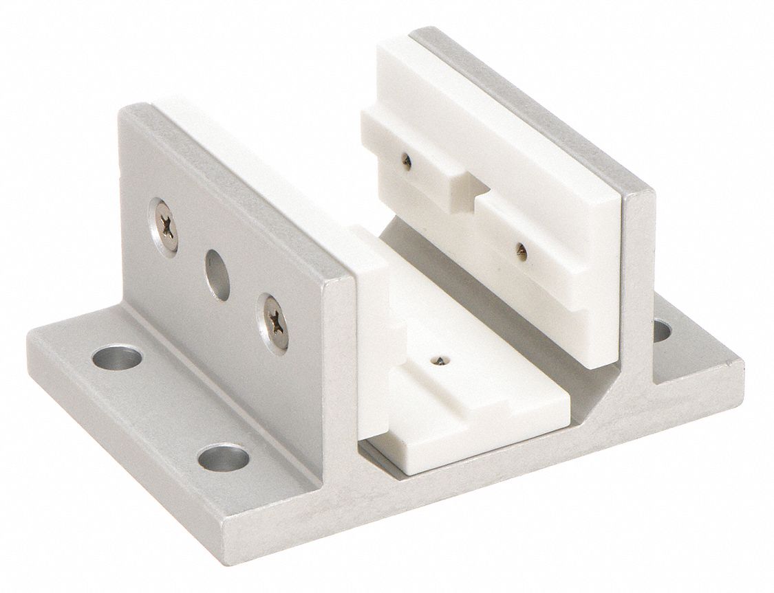 Linear Bearing: 15 Series, 2 13/16 in L x 4 in W x 1 7/8 in H, Silver, Double Flanged, Std, Anodized