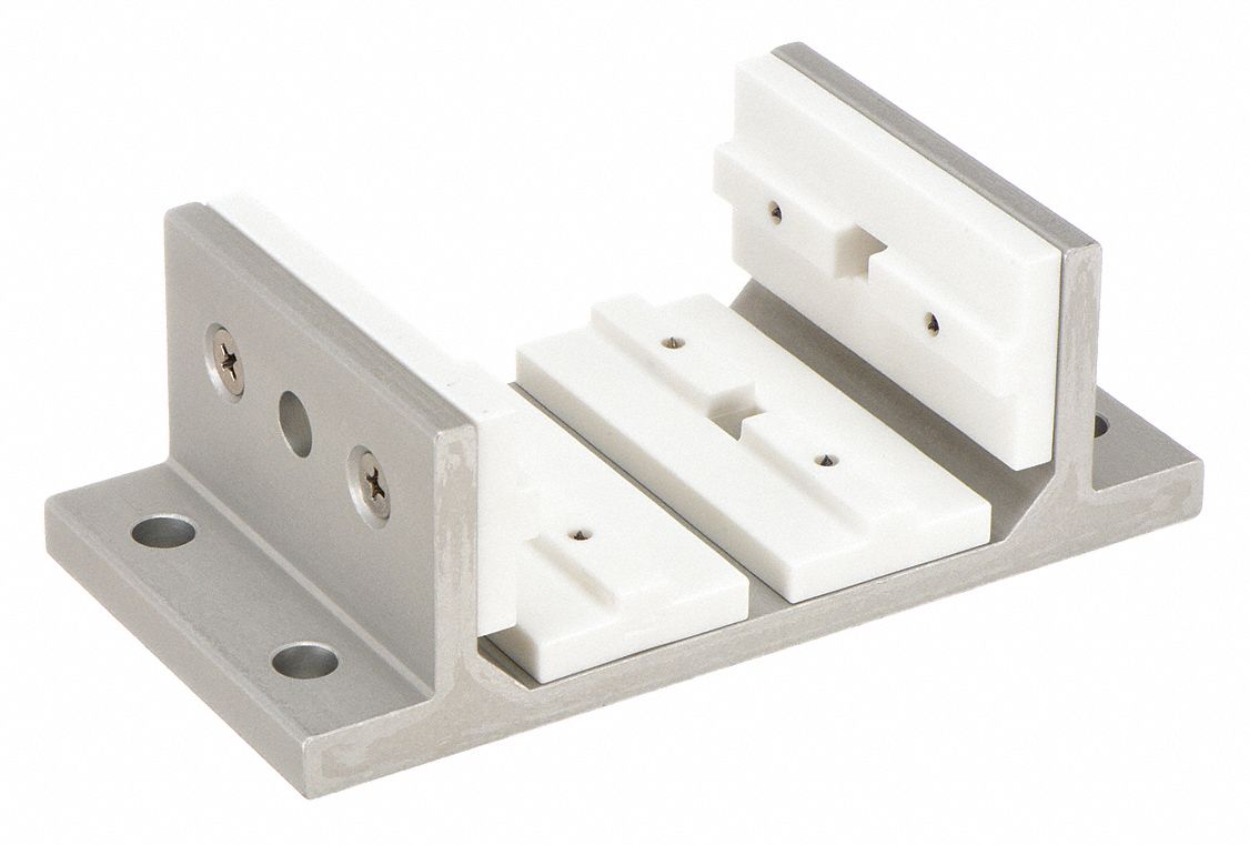 Linear Bearing: 15 Series, 2 13/16 in L x 5 1/2 in W x 1 7/8 in H, Silver, Double Flanged, Std