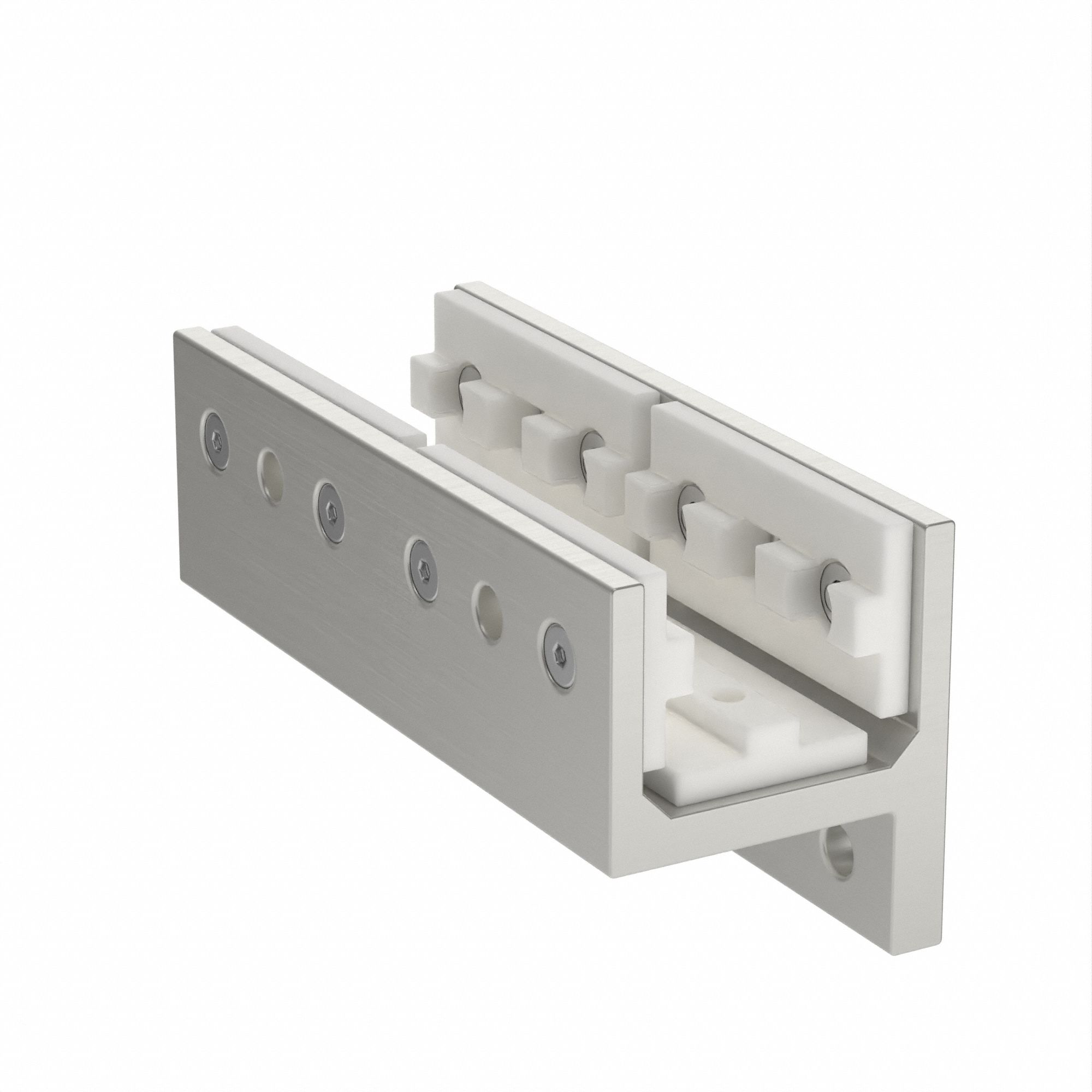 Linear Bearing: 15 Series, 6 in L x 2 1/2 in W x 2 3/4 in H, Silver, Single Flanged, High-Cycle