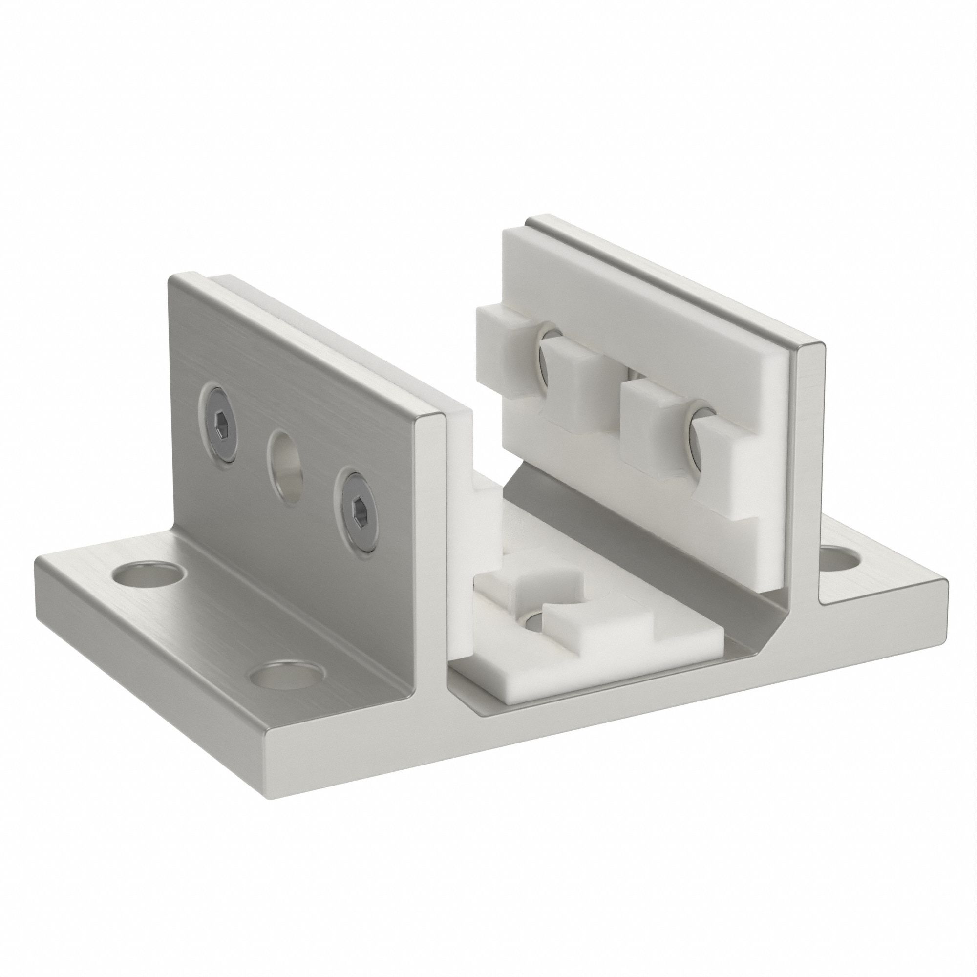 Linear Bearing: 15 Series, 2 13/16 in L x 4 in W x 1 7/8 in H, Silver, Double Flanged, High-Cycle