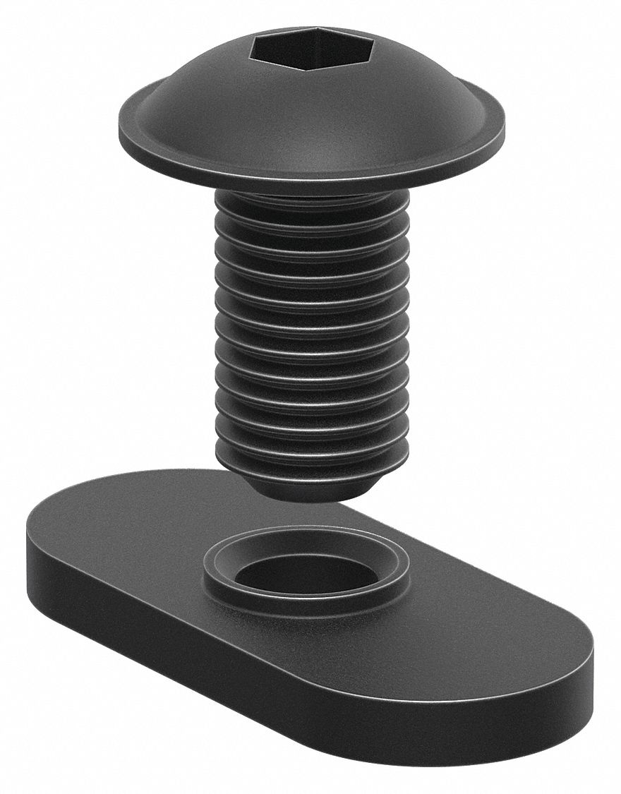 Bolt Assembly: 1/4" -20 Size, 1/2 in Thread Lg, Flanged Button Head Socket Cap, 10 Series, 15 PK