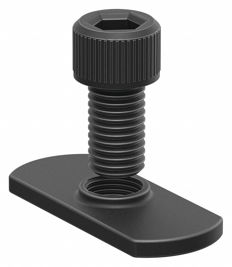 Bolt Assembly: 1/4" -20 Size, 1/2 in Thread Lg, Socket Head Cap, For 0.3 in Slot Wd, Steel, 15 PK