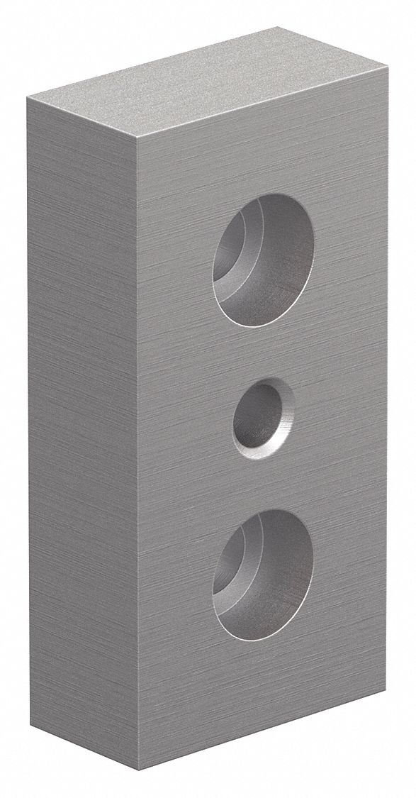 Base Plate: 10 Series, Aluminum, 1 in x 1/2 in x 2 in, Drop-In, Double, Adj