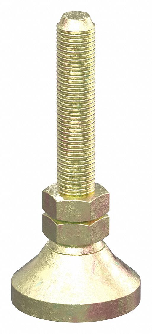 Leveling Feet: 10 Series/15 Series, Steel, 1 1/4 in x 1 1/4 in x 2 7/8 in, Drop-In, Single, Adj