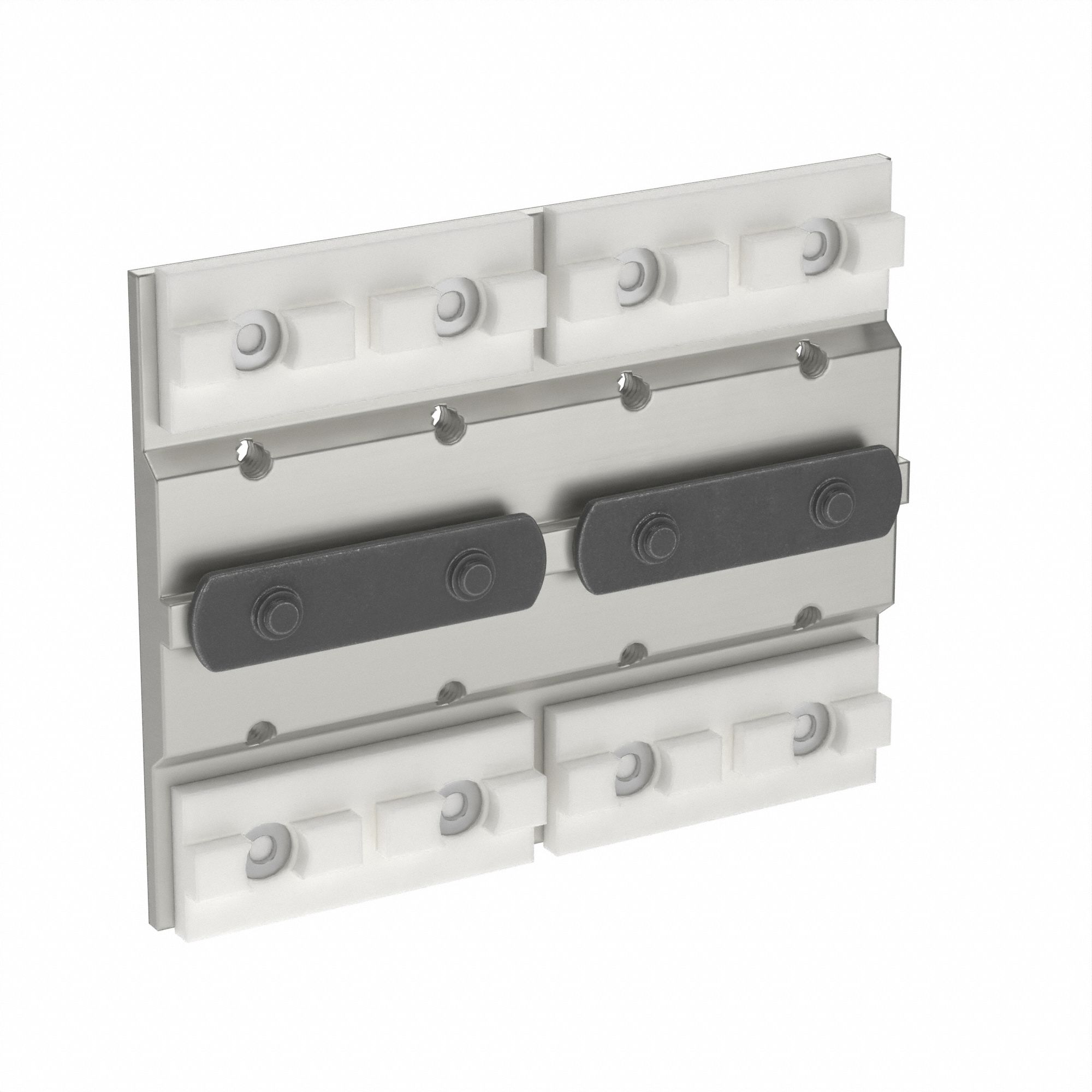 Linear Bearing: 10 Series, 4 in L x 3 1/8 in W x 5/16 in H, Silver, Double Mount, Std, Anodized