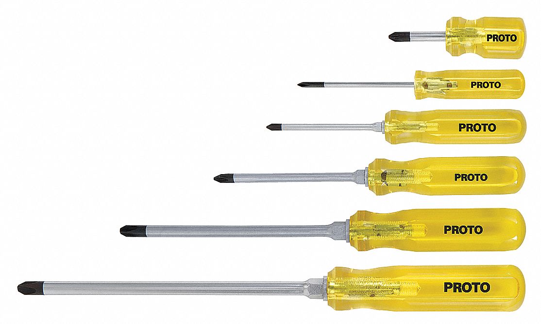 PROTO Screwdriver Set, Phillips, Number of Pieces 6 - 2RDY6|J9600AC ...