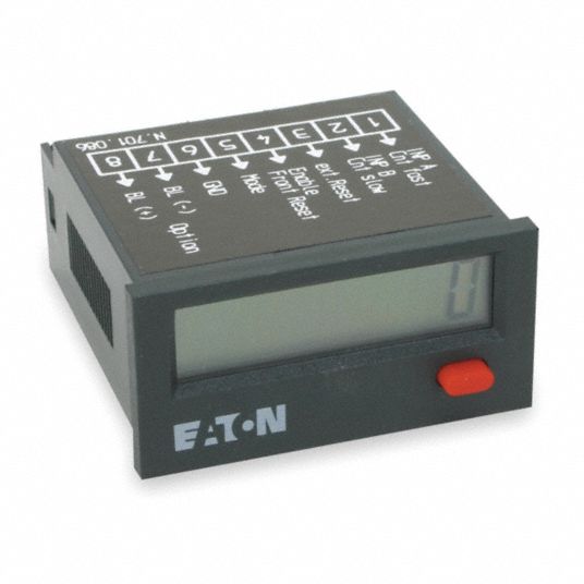 Eaton 8-T-65-4848PM-402 Hour Meter, Square, 8 digit, 10-30VDC