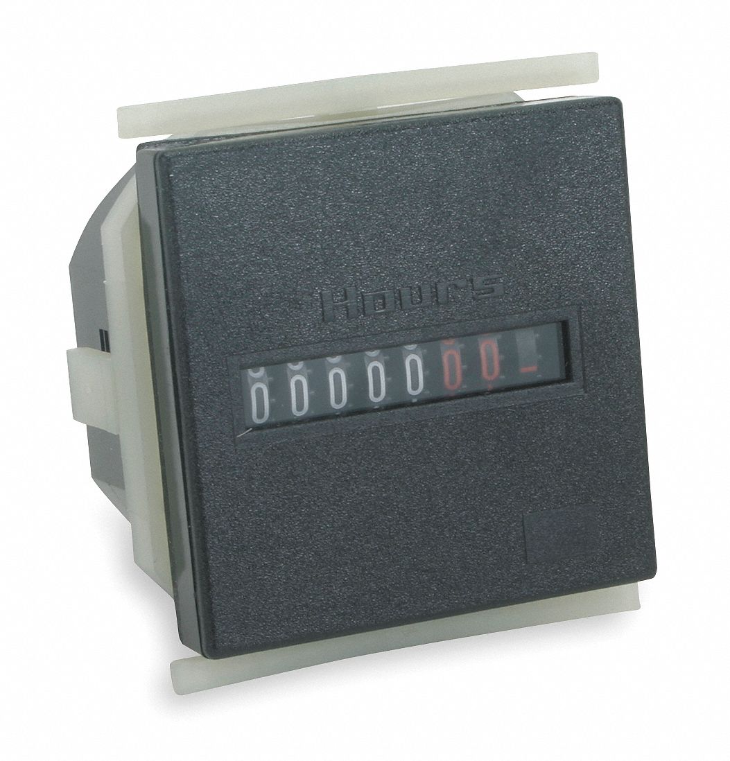 Hour Meter, 10 to 30VDC Operating Voltage, Number of Digits: 8, Square Bezel Face Shape