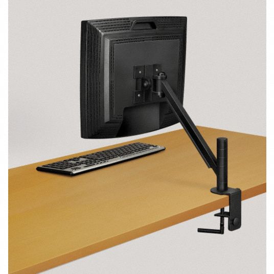 FELLOWES Black Monitor Arm, Clamp Mount, 20 lb Weight Capacity 2REW2