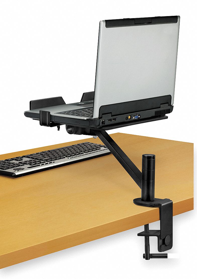 FELLOWES Black Laptop/Monitor Arm, Clamp Mount, 10 lb Weight Capacity 2REW38034801 Grainger
