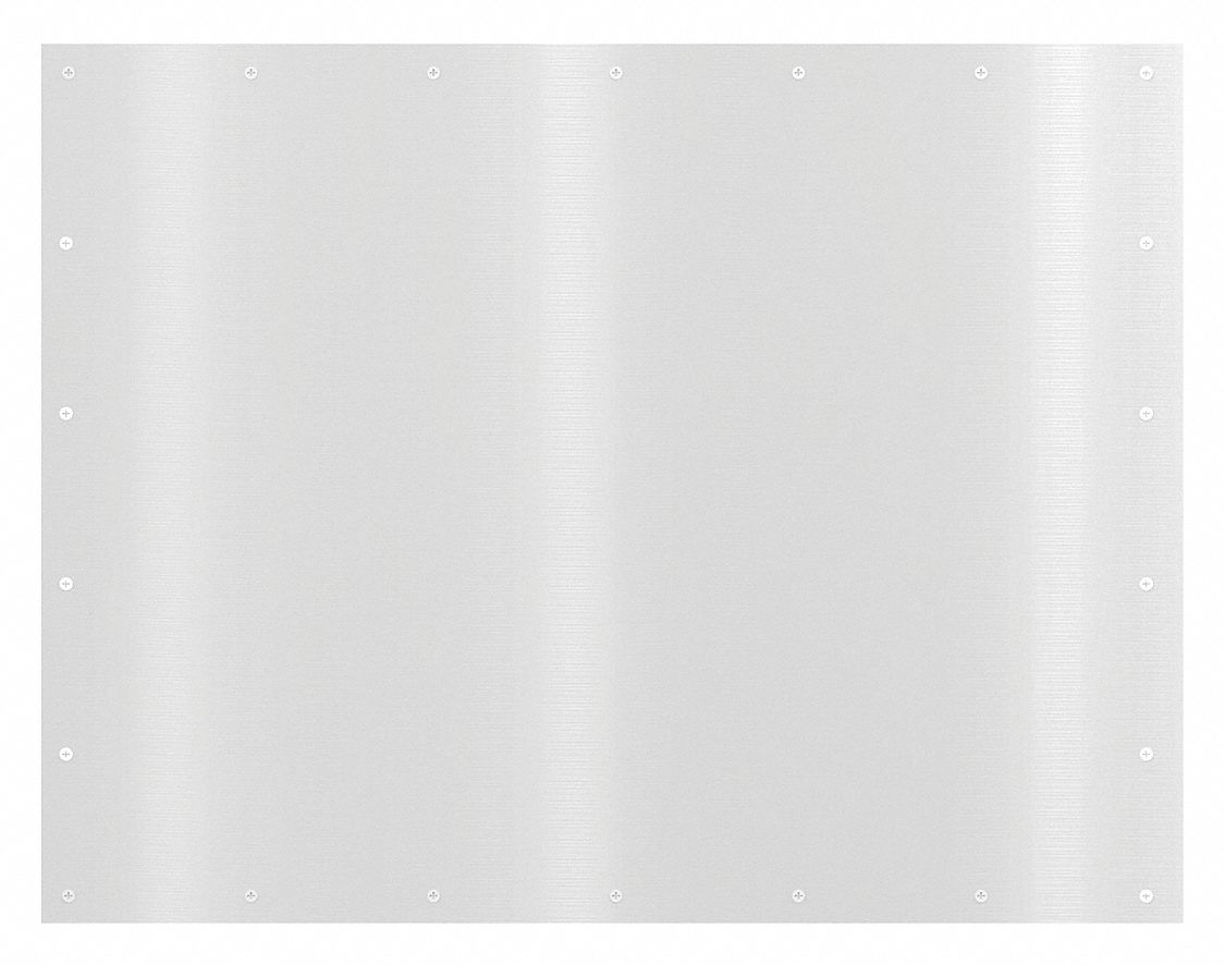 Door Kick Plate: 36 in Wd, 34 in Ht, Stainless Steel
