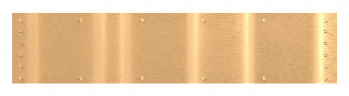 Door Kick Plate: 34 in Wd, 10 in Ht, Bronze