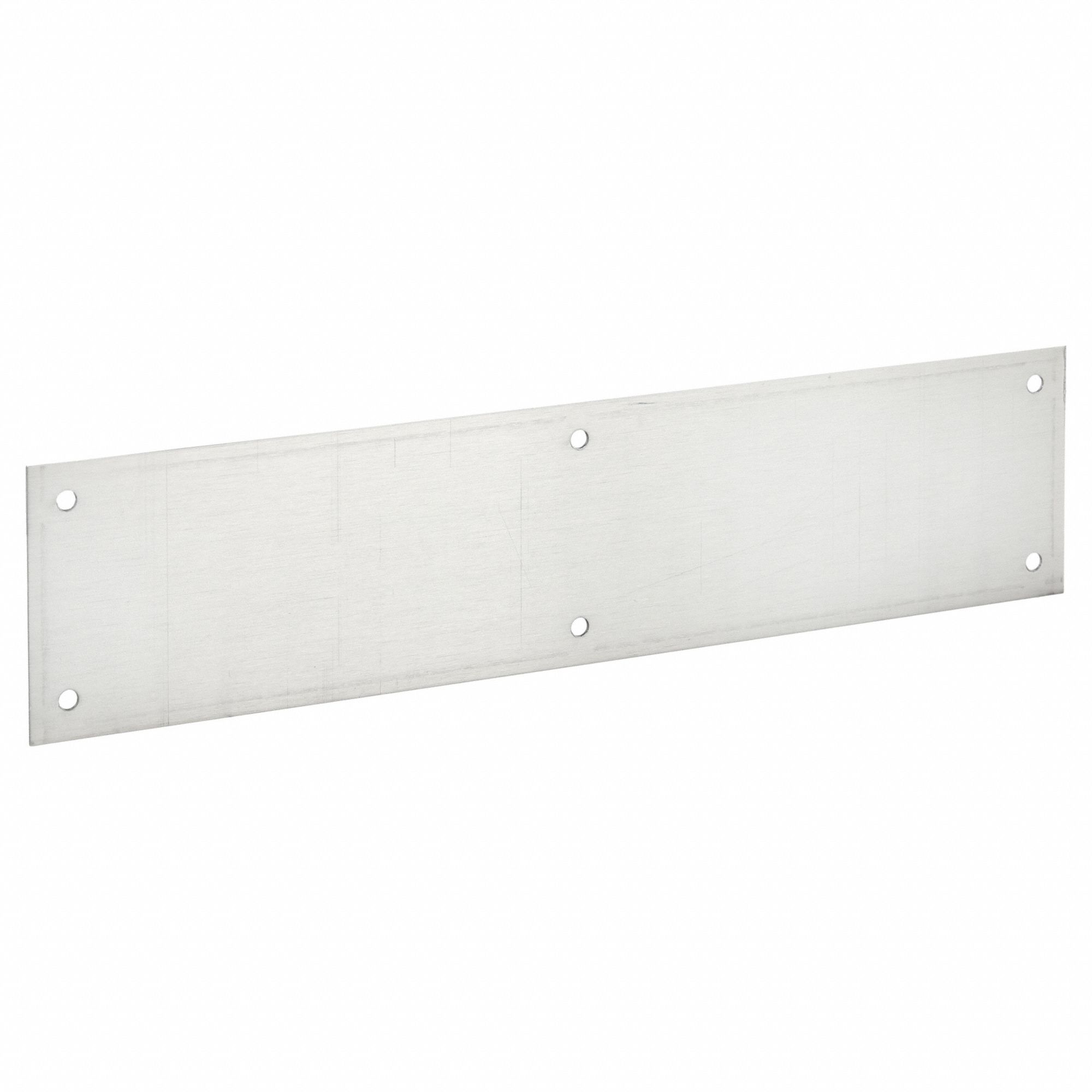 Door Push Plate: 3 1/2 in Wd, 15 in Ht, Stainless Steel