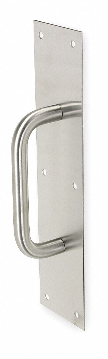 PULL PLATE,ROUND GRIP,ALUMINUM,3 X12 IN