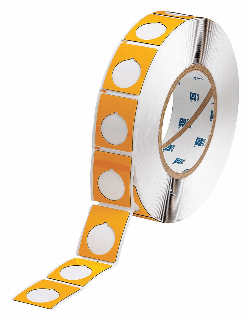 ETIQUETTES DE BOUTON-POUSSOIR JAUNE