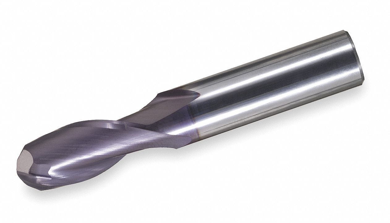 WIDIA METAL REMOVAL Ball End Mill, 3/4 in, Carbide, NonCoolant Through