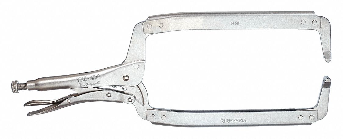LOCKING C-CLAMP, FIXED, 8 IN MAX JAW OPENING, 9 1/2 IN THROAT D, 2,000 LB CLAMPING FOR CE