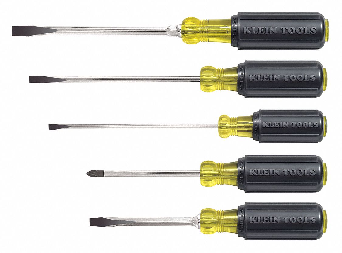 General Purpose Screwdriver Set: 1-10 Pieces, 5 Pieces, Phillips/Slotted Tip
