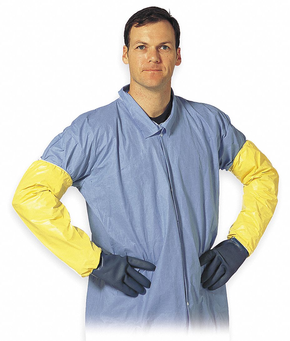 Chemical Resistant Sleeves,  Cleanroom Class ISO 6 (Class 1,000) and above,  Yellow