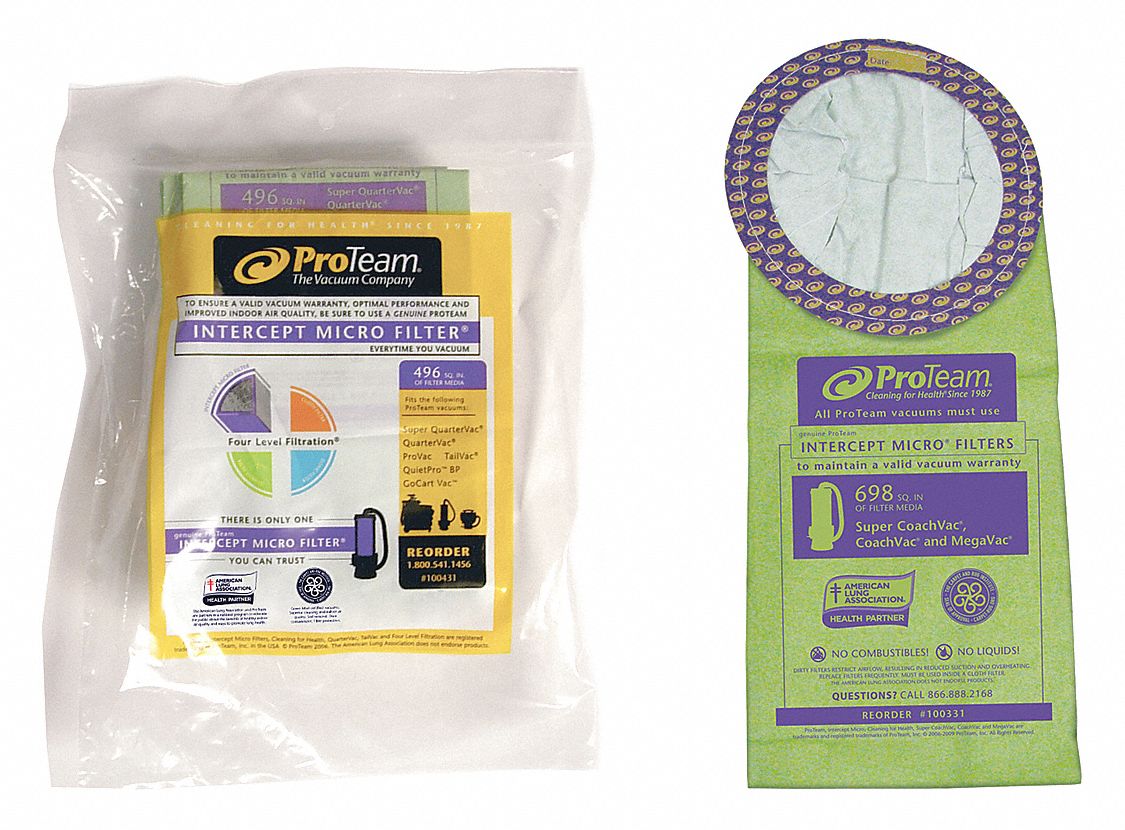Vacuum Bag: ProTeam, Dry, Paper, 2-Ply, Std, 100331