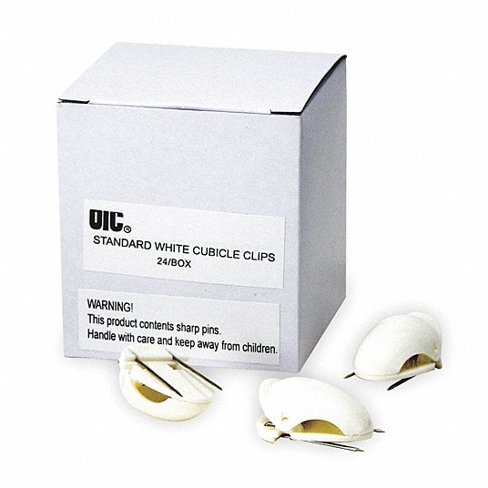 Officemate Cubicle Clips 30167 Box of 24 White 
