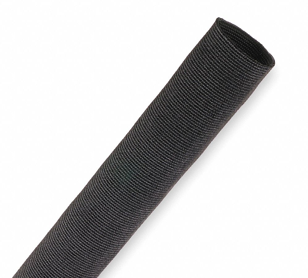 Sleeving: 1 3/4 in Inside Dia, 50 ft Lg, Nylon, Black, -49°F to 302°F, For 1.75 in Max Bundle Dia
