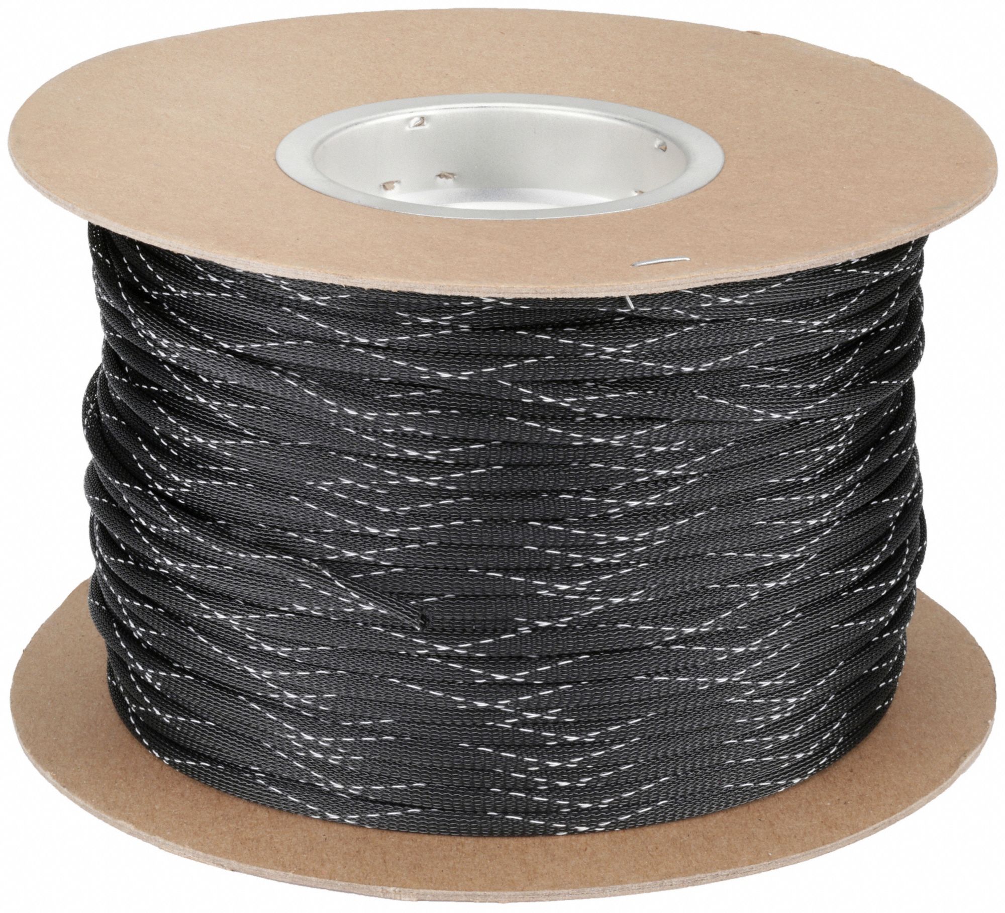 Braided Sleeving: 1/4 in Inside Dia, Expandable, For 0.438 in Max Bundle Dia, 500 ft Lg, PET