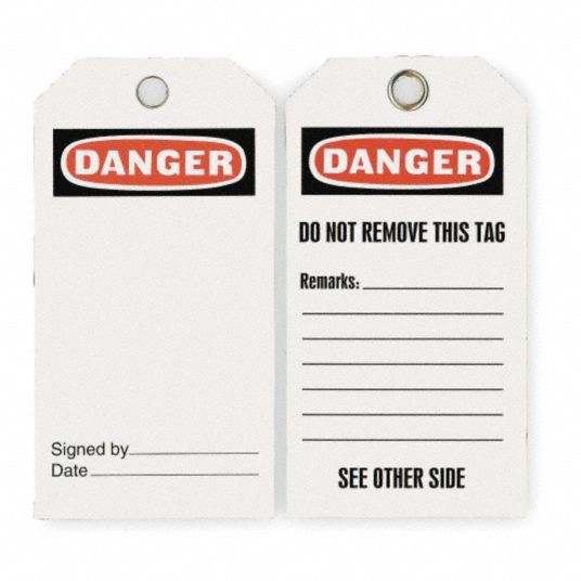 Danger Tag, Polyester, Height 5-3/4