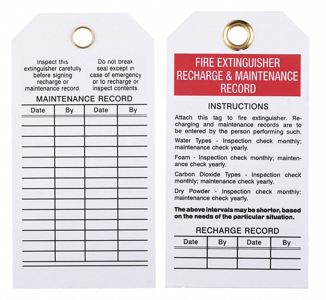 Safehouse Signs LT-205 Fire Extinguisher Tags, 6X3, Laminated Tag